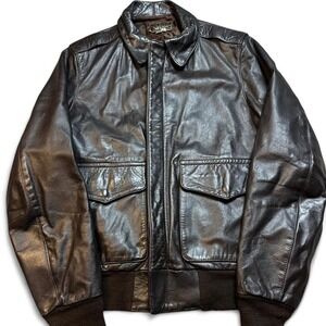 Vintage Air Force type A-2 San Diego Leather made in USA bomber jacket large